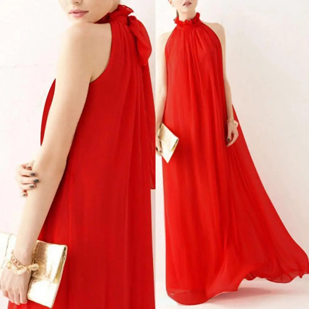 Halter Neck Lace Up Elegant Sleeveless  Sexy