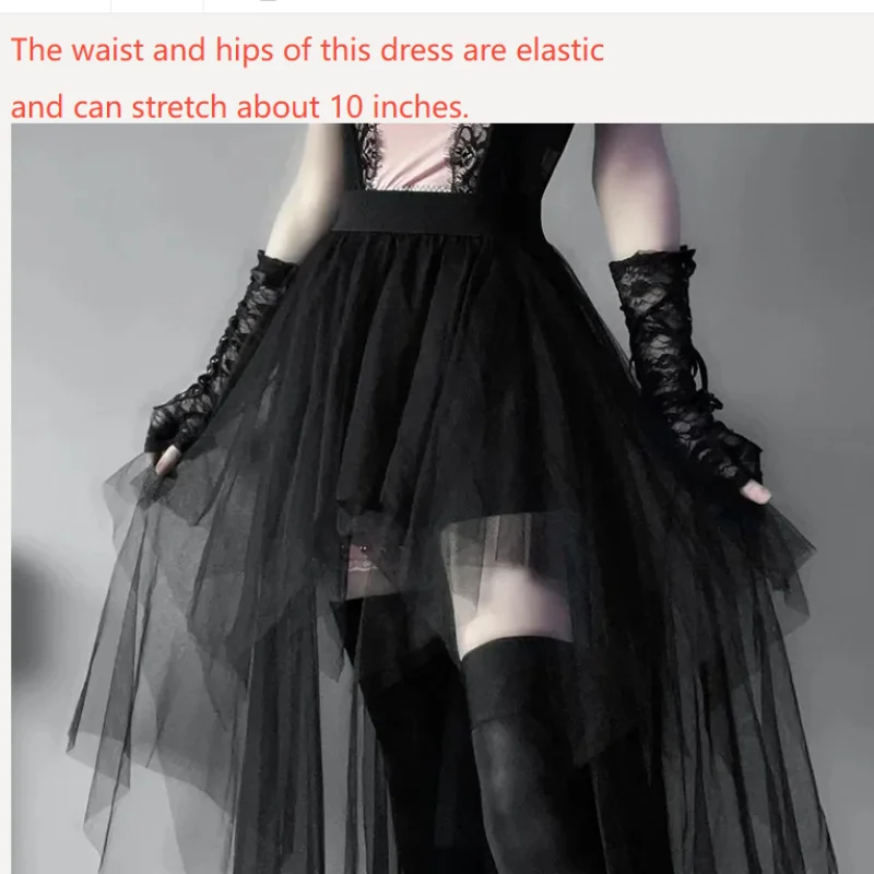 Casual Skirts Punk Net Yarn High-Waisted  Gothic