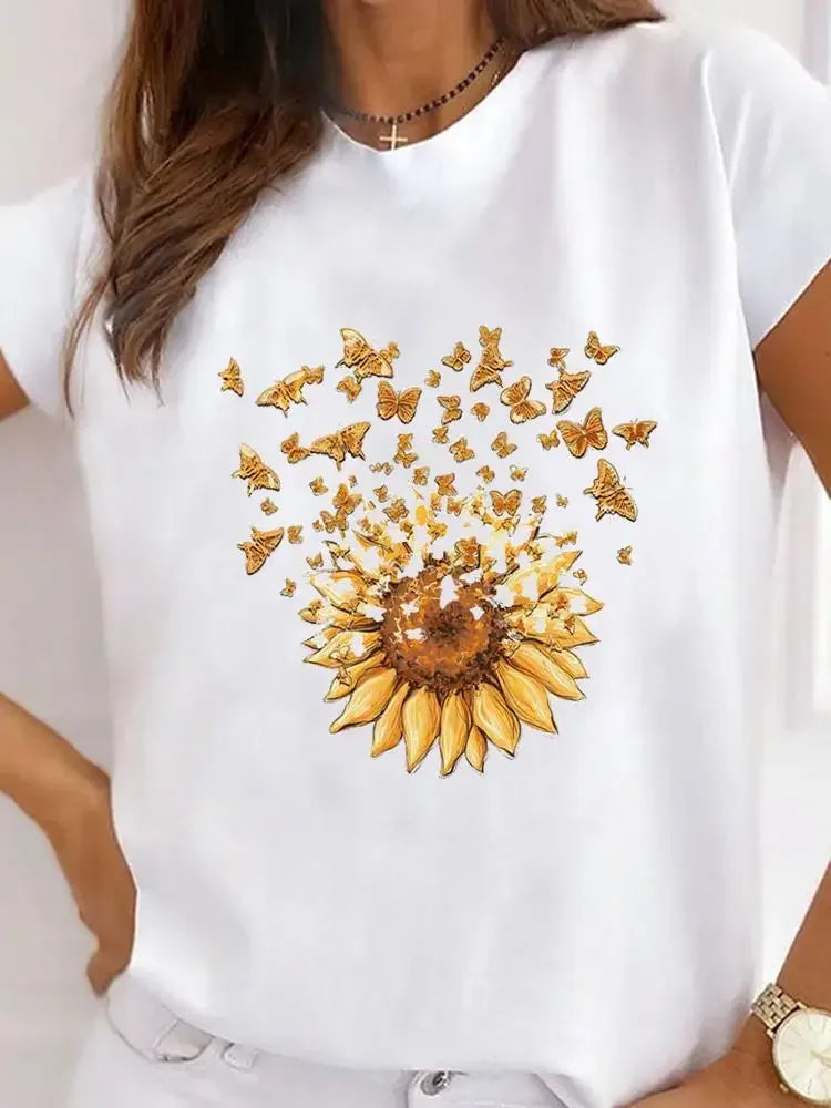 Sunflower Style Trend  Fashion Graphic Sleeve