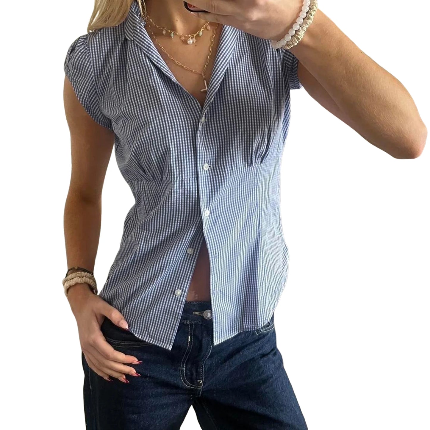 V-Neck Sleeveless Tank Top with Ruffle Hem