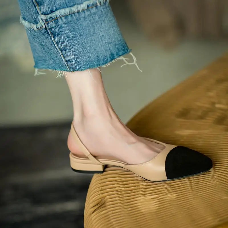 Color blocked  Low Heel Thick Bottom Shoes