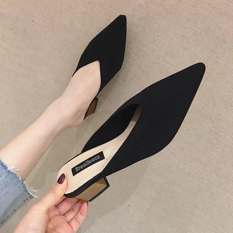 Heel Slides Pointed Toe Mules  Non Slip
