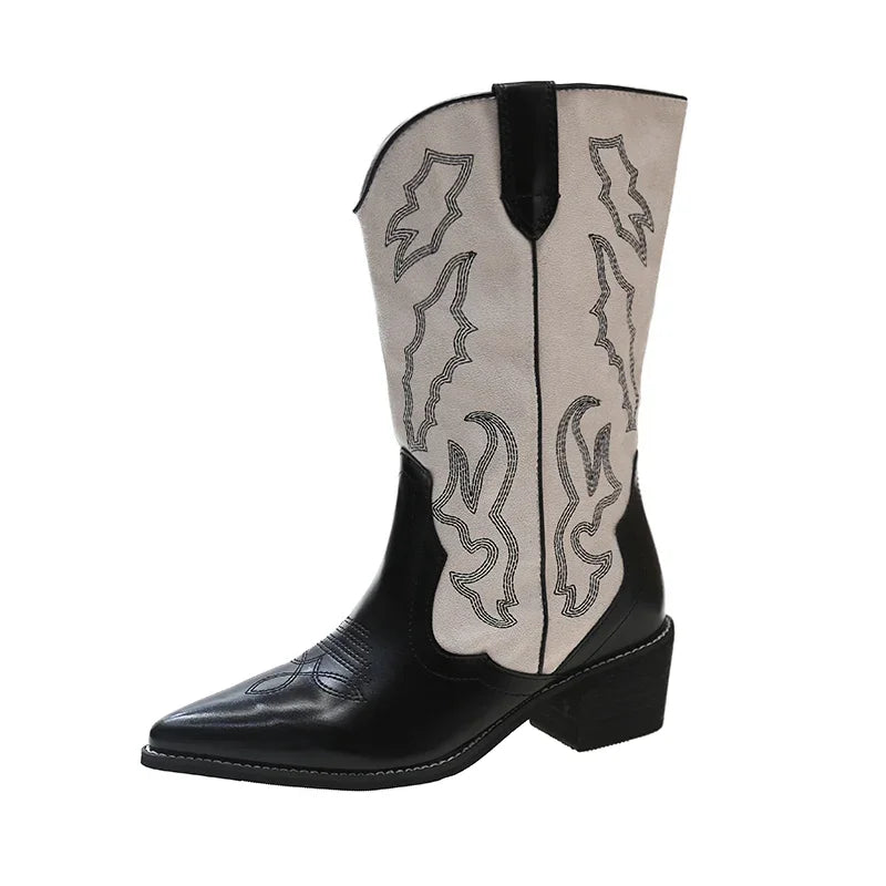 Embroidery Women Western Cowboy Boots