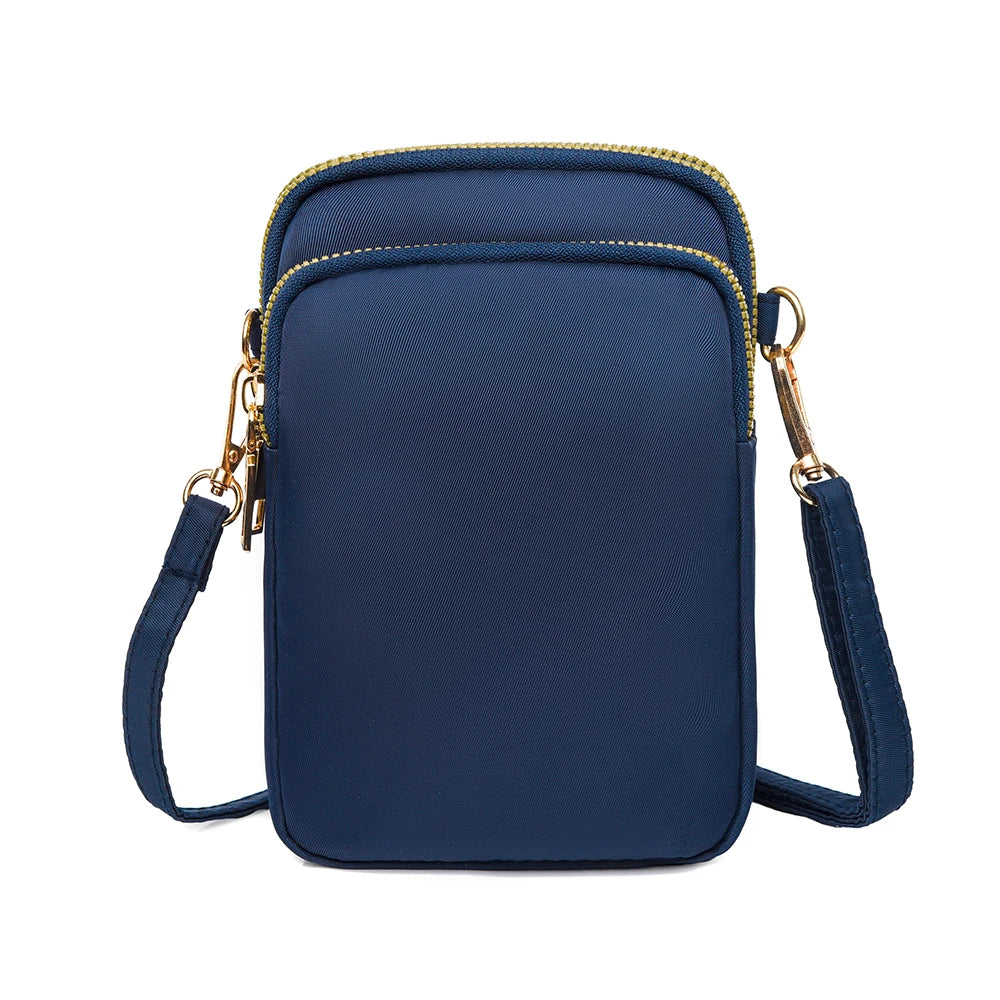 Multi-purpose  multi-layer zipper neck, shoulder phone bag