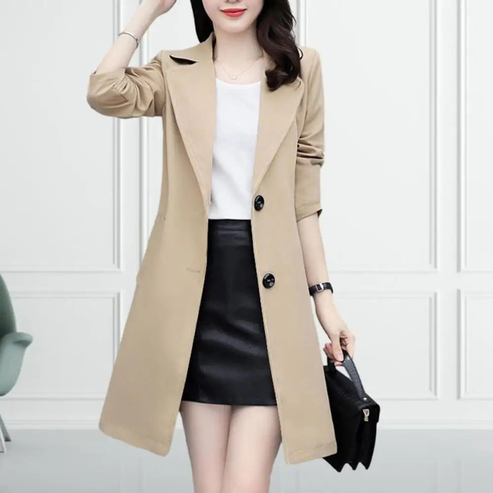 Trench Coat Mid Length Pockets, Belt