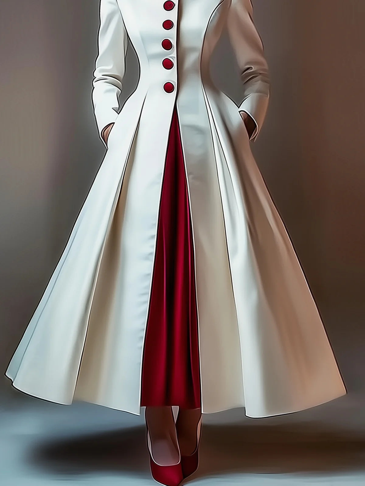 A Line Satin Maxi Evening Long Coat Dress