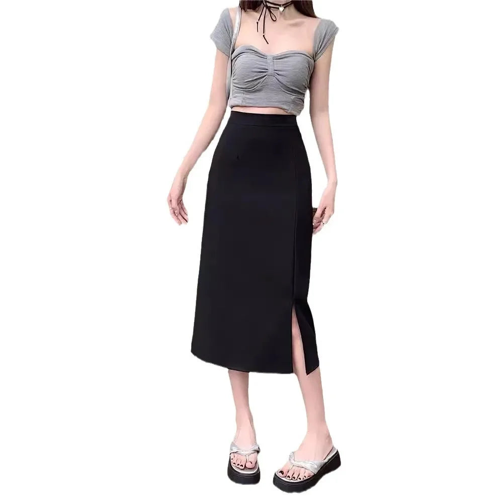 Plus Size Casual Skirt High-waisted