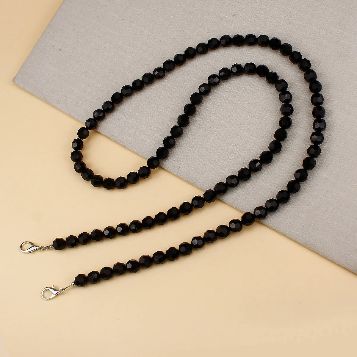 Black Bead Phone Chain Lanyard Crossbody