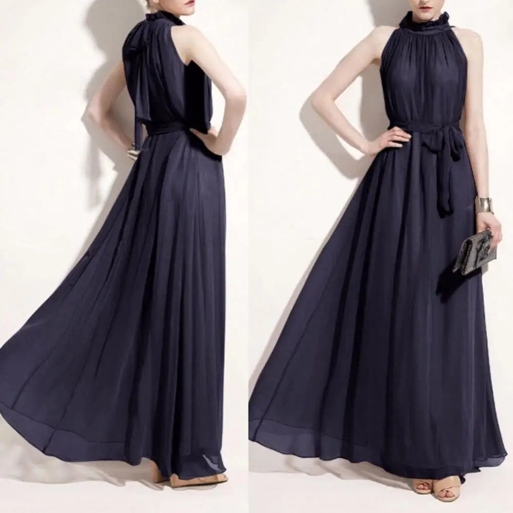 Halter Neck Lace Up Elegant Sleeveless  Sexy