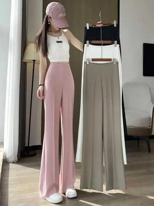 Silk Suit Straight-Leg Casual Bell Bottoms
