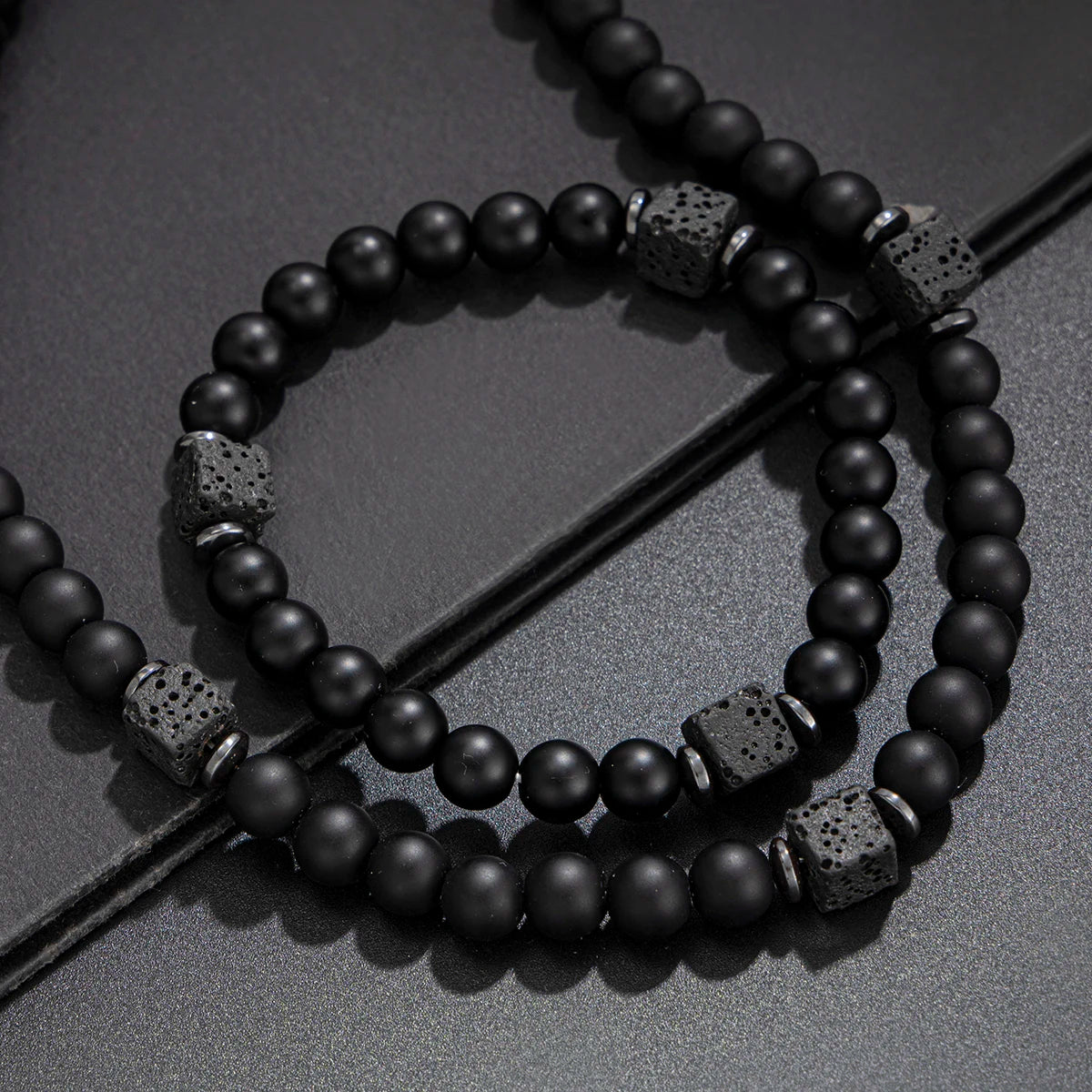 Fashion Classic Black Volcanic Beads Choker Necklace