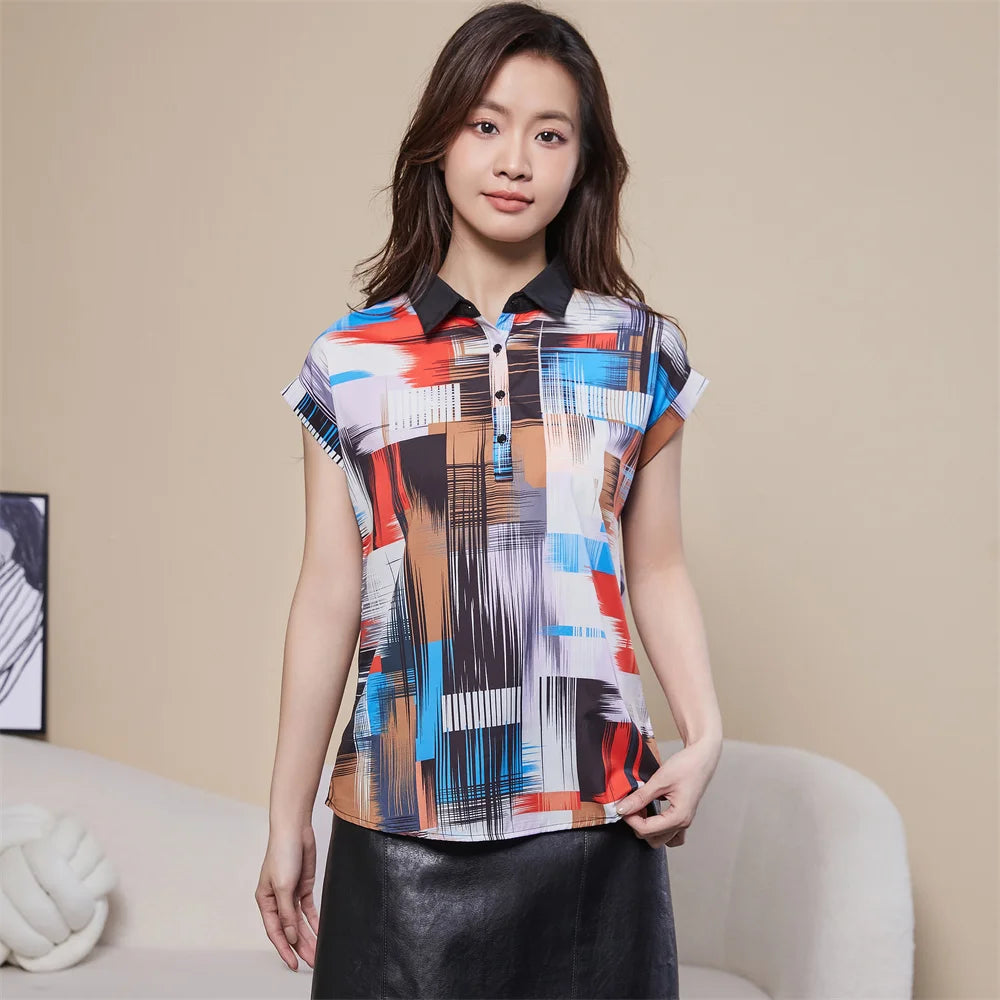 Short Sleeve Chiffon Blouse
