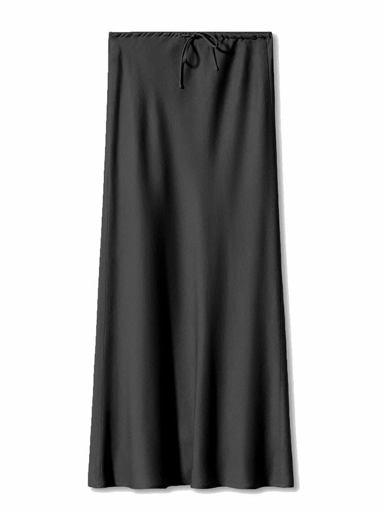 Satin Straight Maxi Skirt