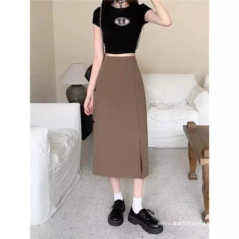 Plus Size Casual Skirt High-waisted