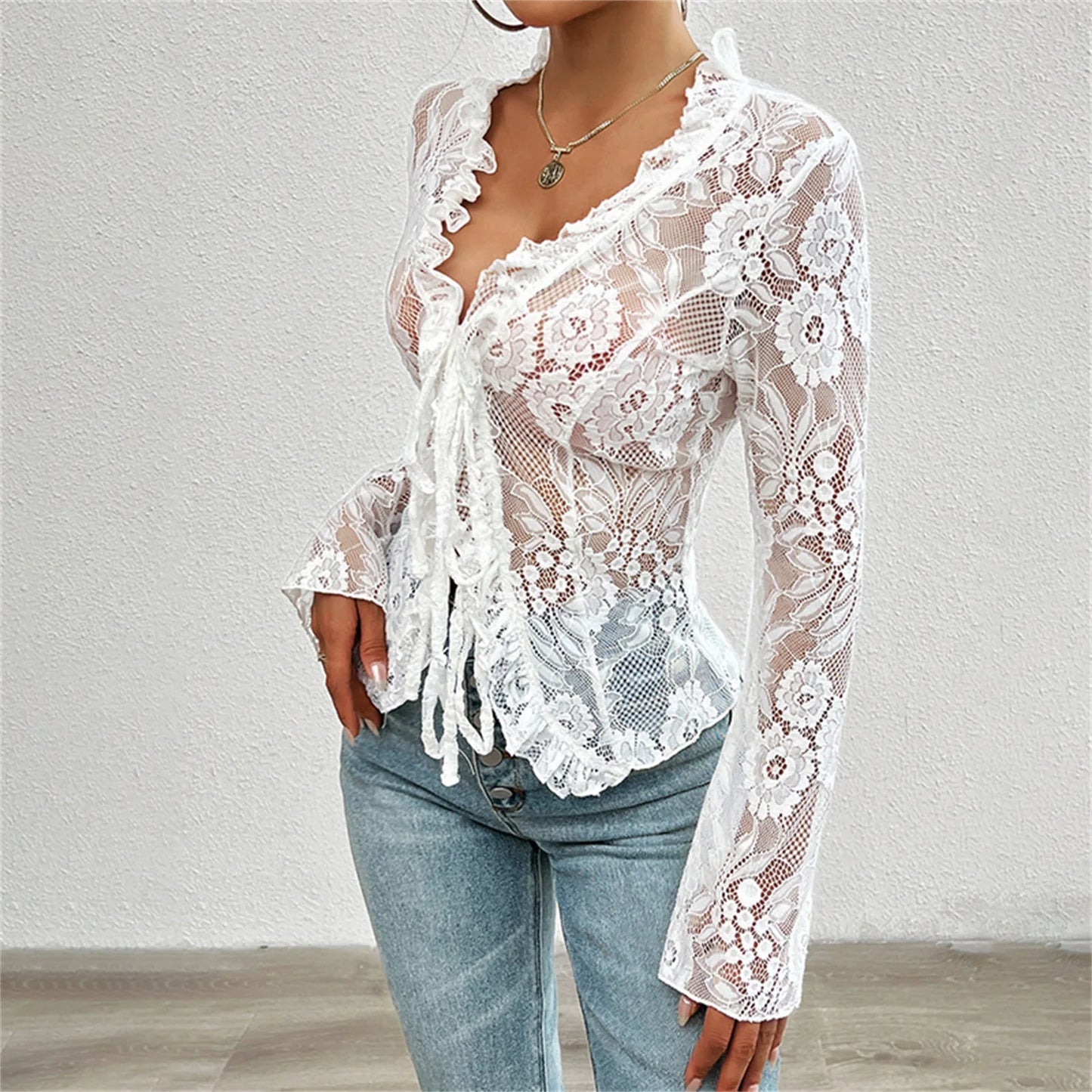 Women Gothic Lace Shrug Crop Tops