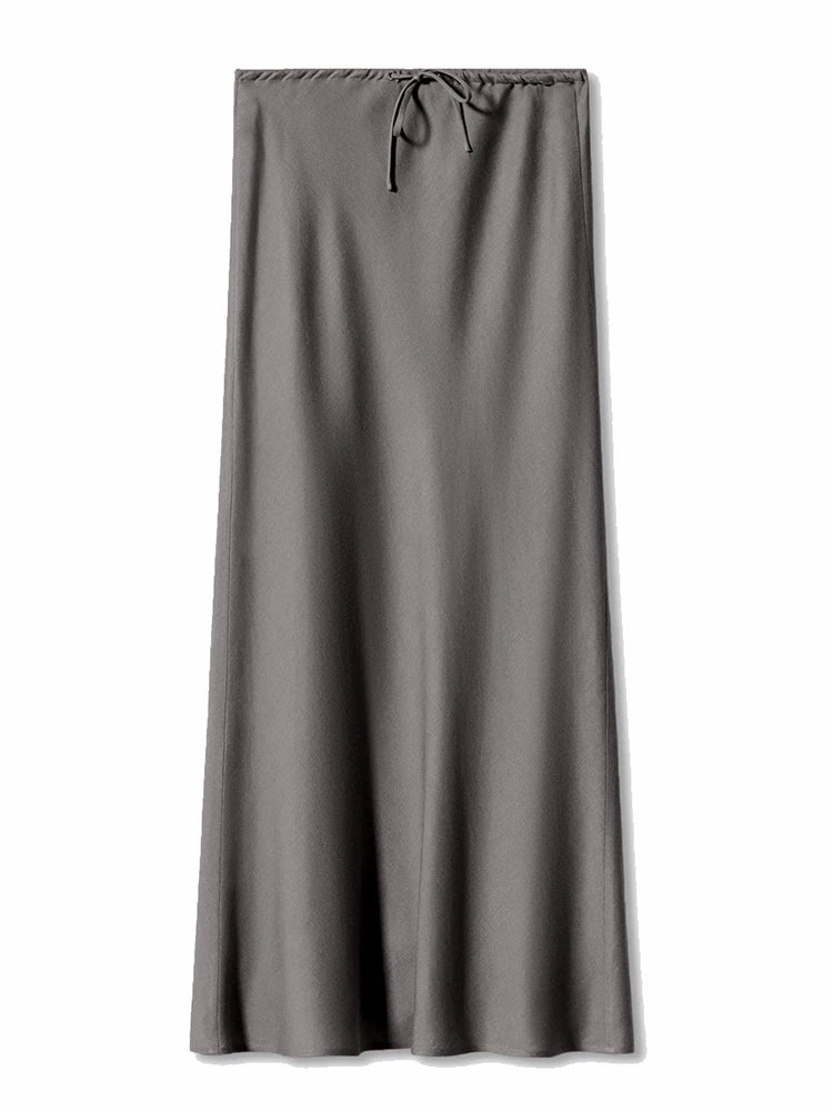 Satin Straight Maxi Skirt