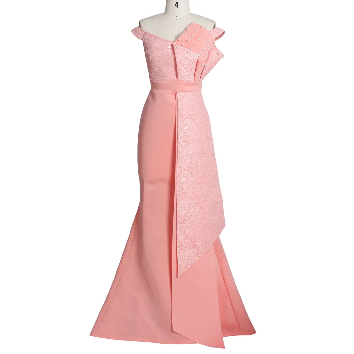 Winter Slash Neck Short Sleeve Pearl Dress