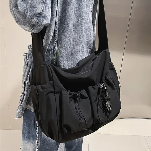 Fashionable Crossbody Bag with Drawstring Accent