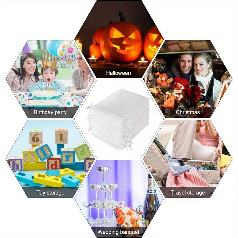 100PCS Organza Bags Organza Jewelry Bags