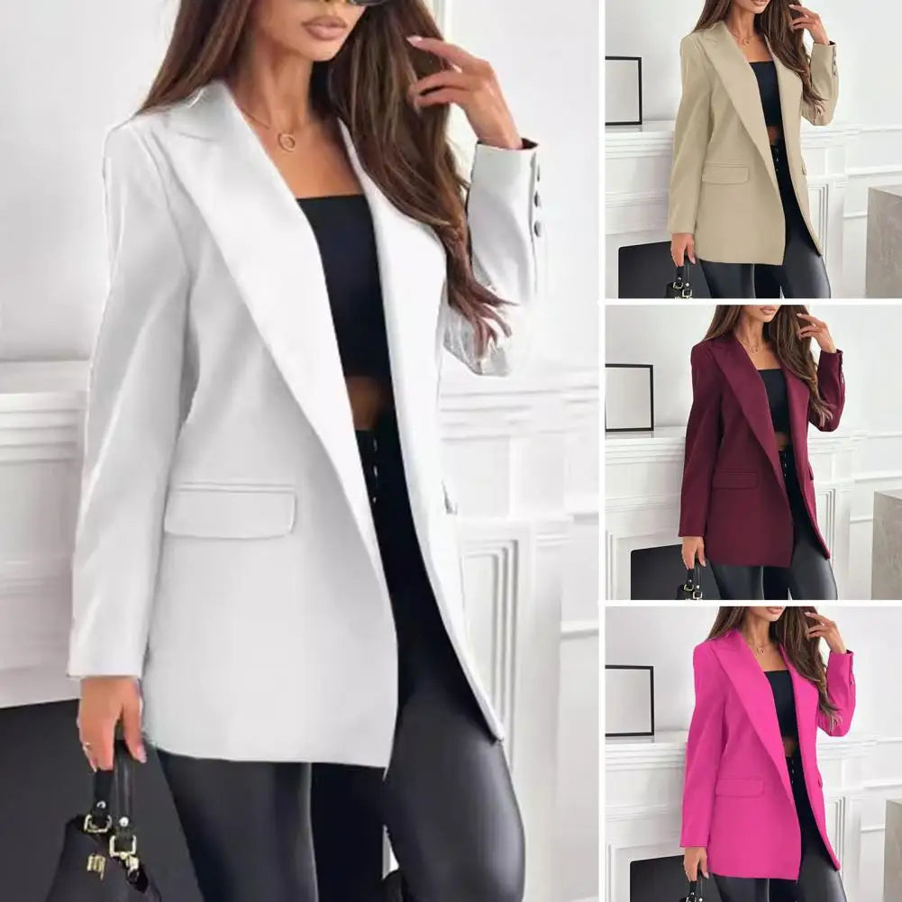 Suit Coat Lapel Long Sleeve Flap Pockets
