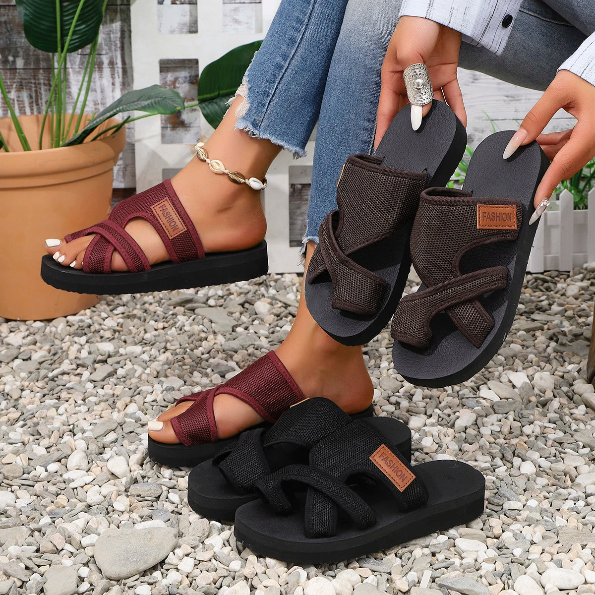 Fashionable Hollow Lightweight Breathable Sandals and Slippers