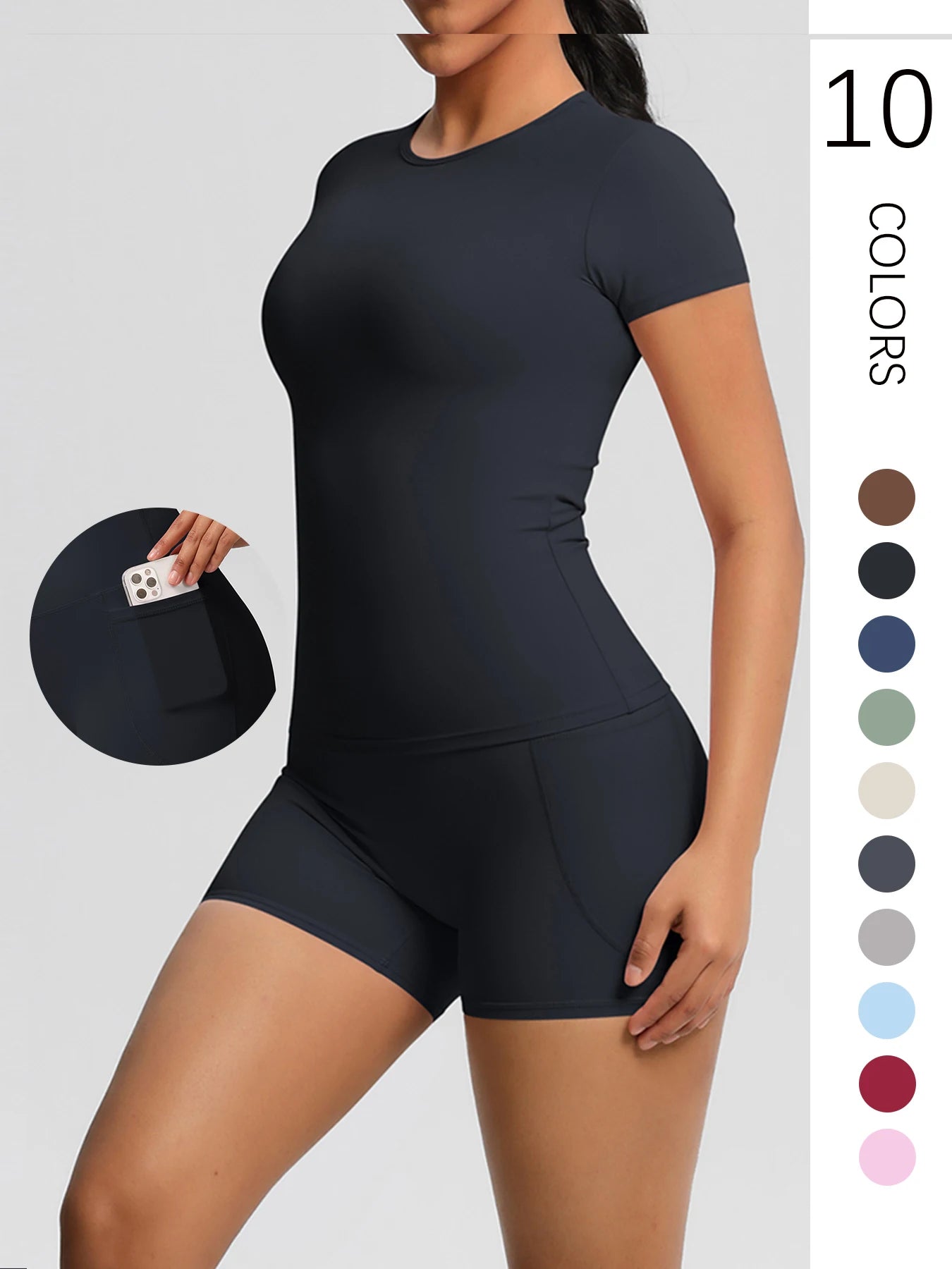 Workout Sportswear 2Pcs Piece  Yoga Shirt / Shorts