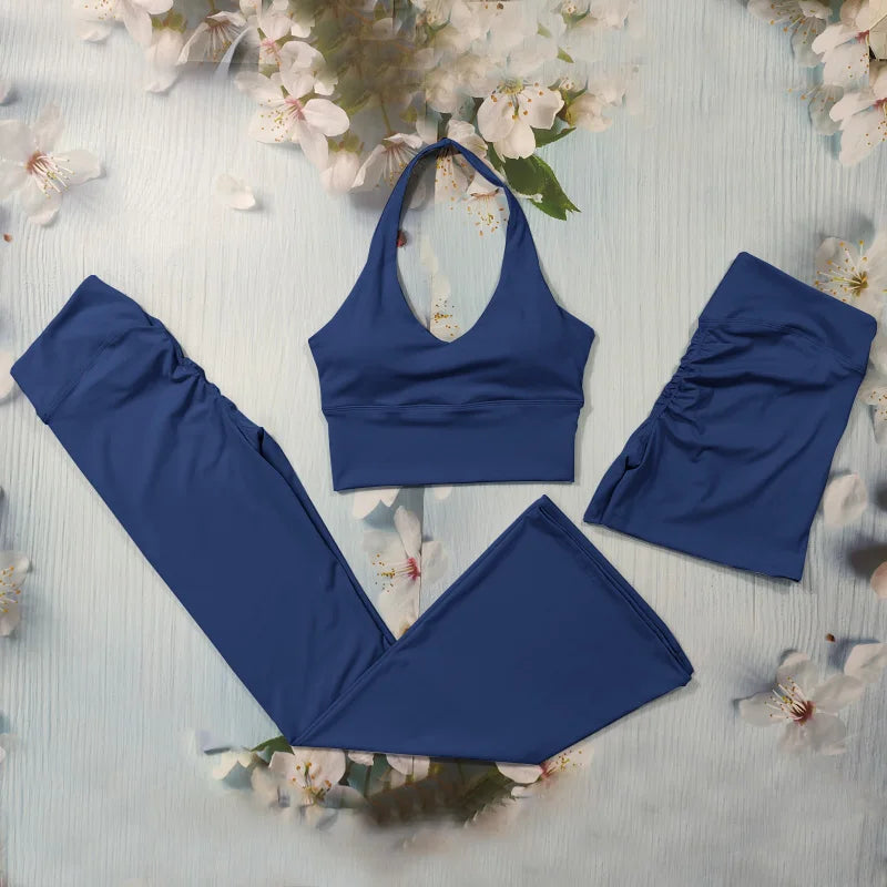 Yoga Set  Sexy Sports Bra/ Flared Leggings