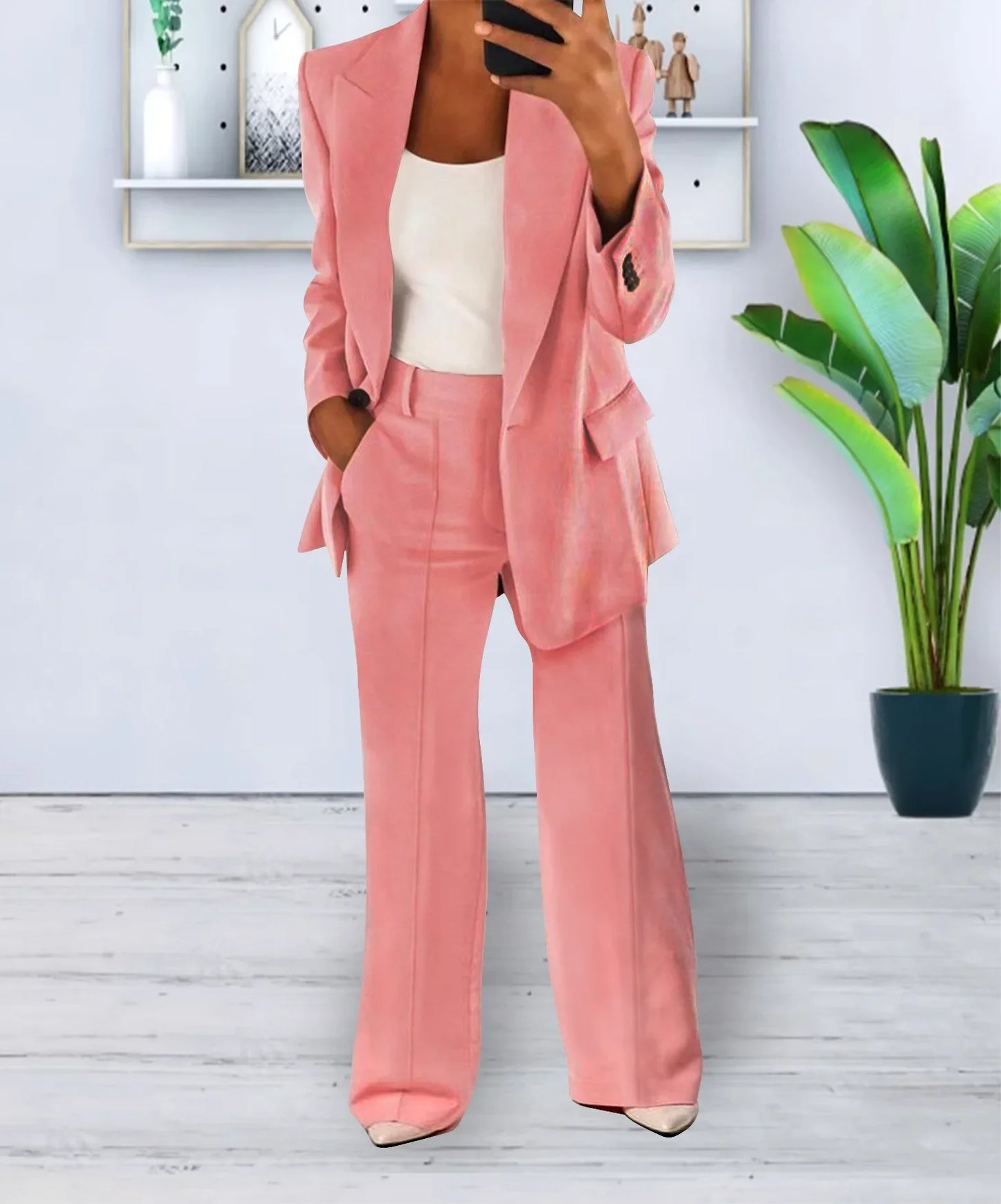Suits 2 Pieces Leg Slim Pants  Available 5XL
