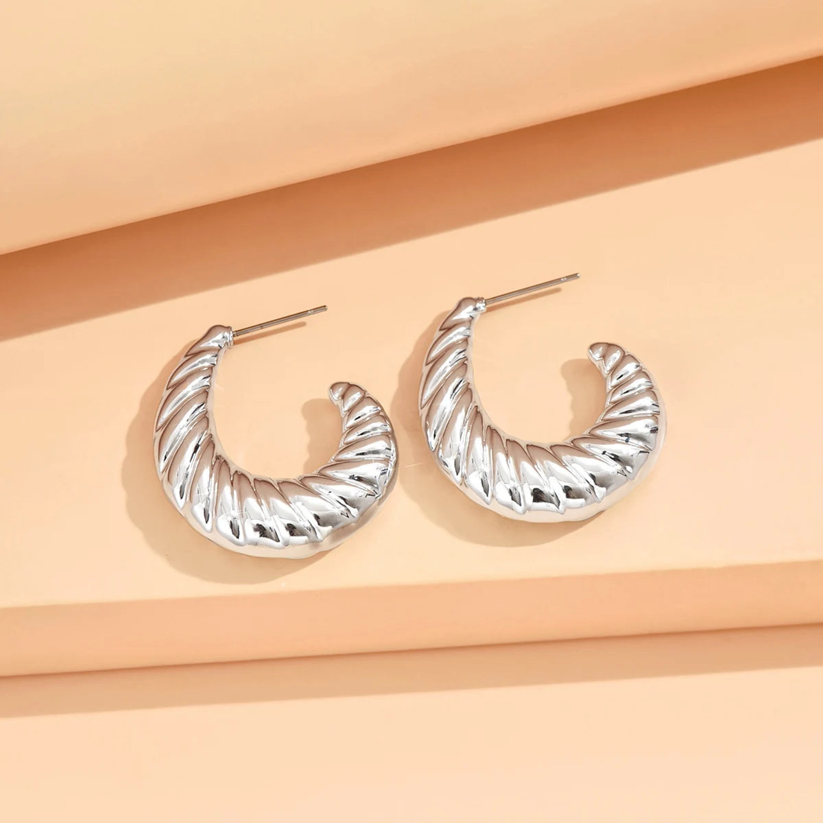 Geometric Irregular Metallic Color Earrings for Women