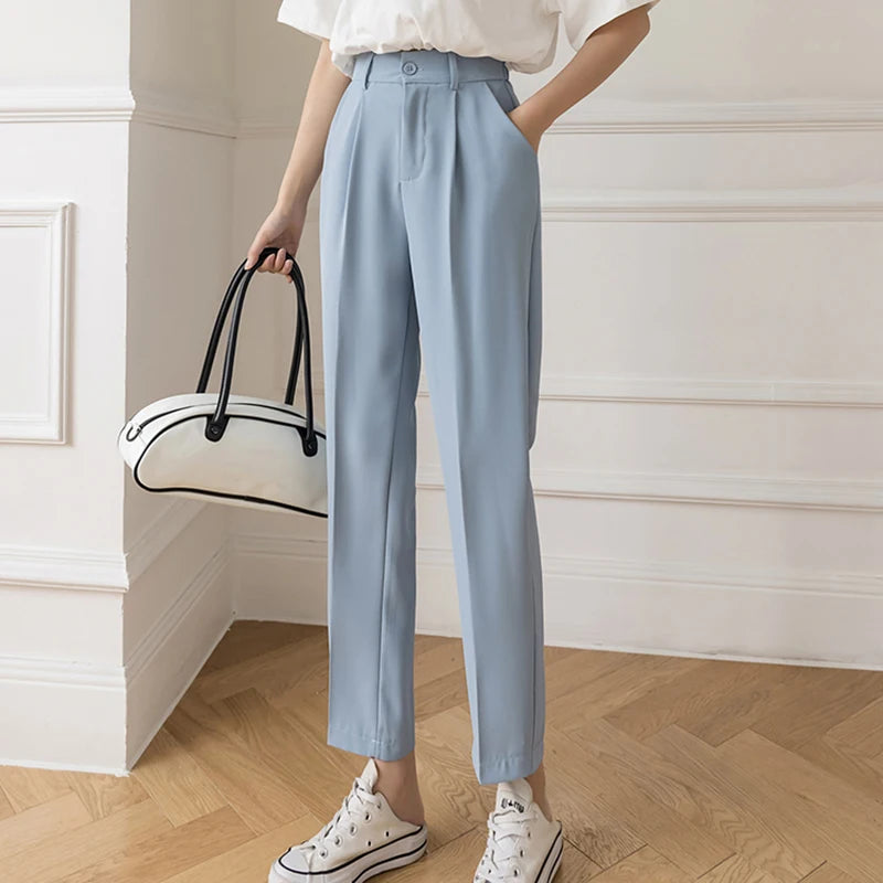 Suit Fashion Elastic High Waist Trousers