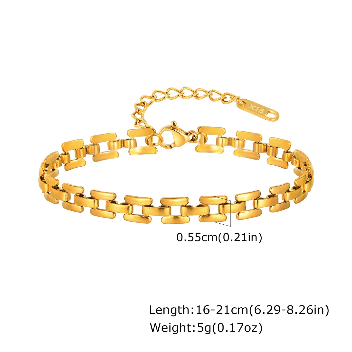Gold Plated Layering Bracelets Wristband Waterproof Jewelry
