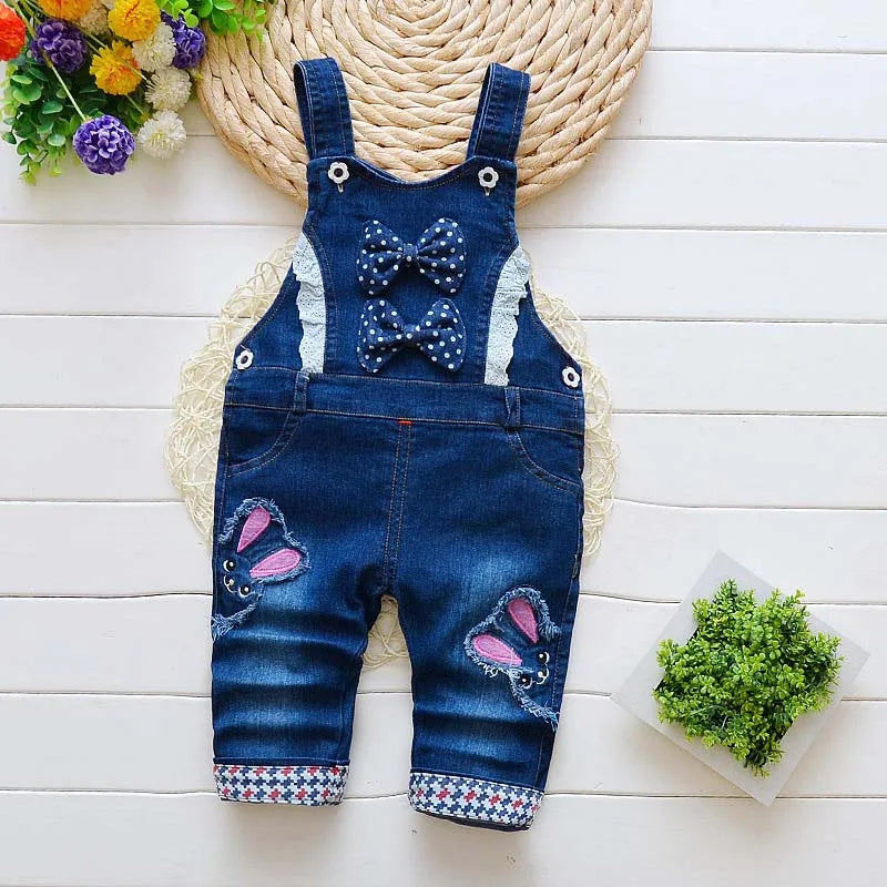 Baby Girls Overalls Kids Denim Dungarees   0-4 Years