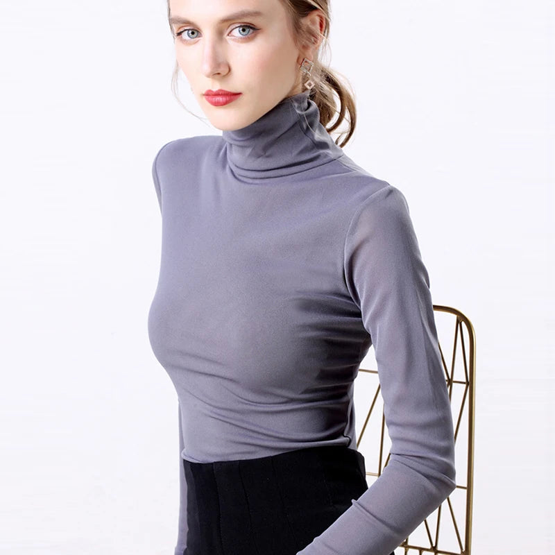 Long Sleeve Turtleneck Blouse