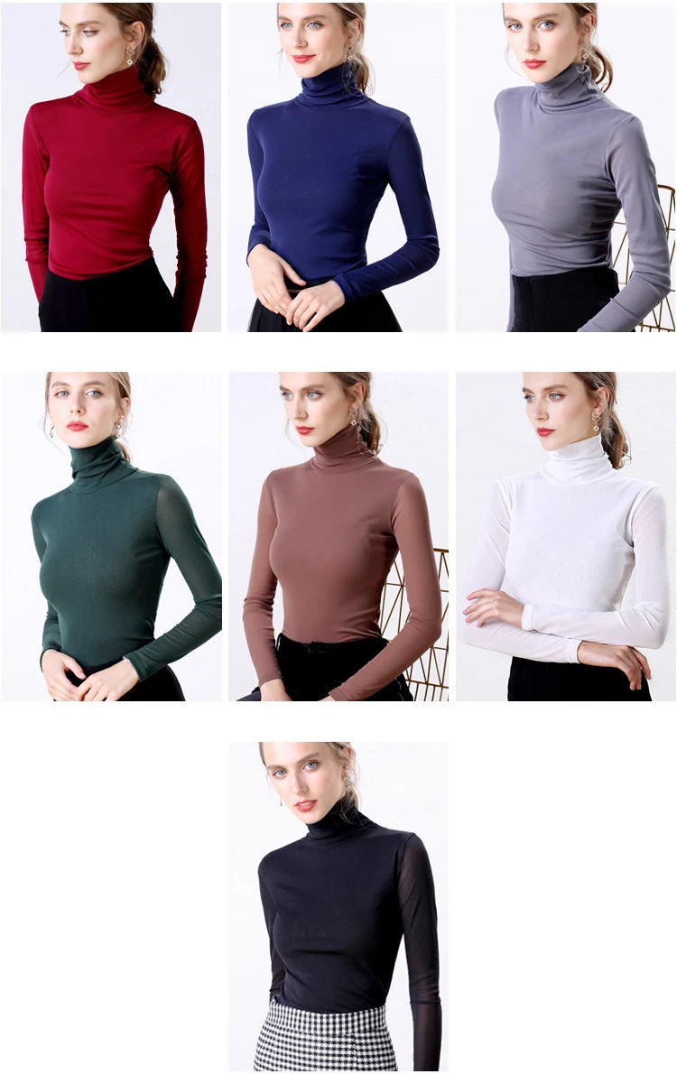 Long Sleeve Turtleneck Blouse