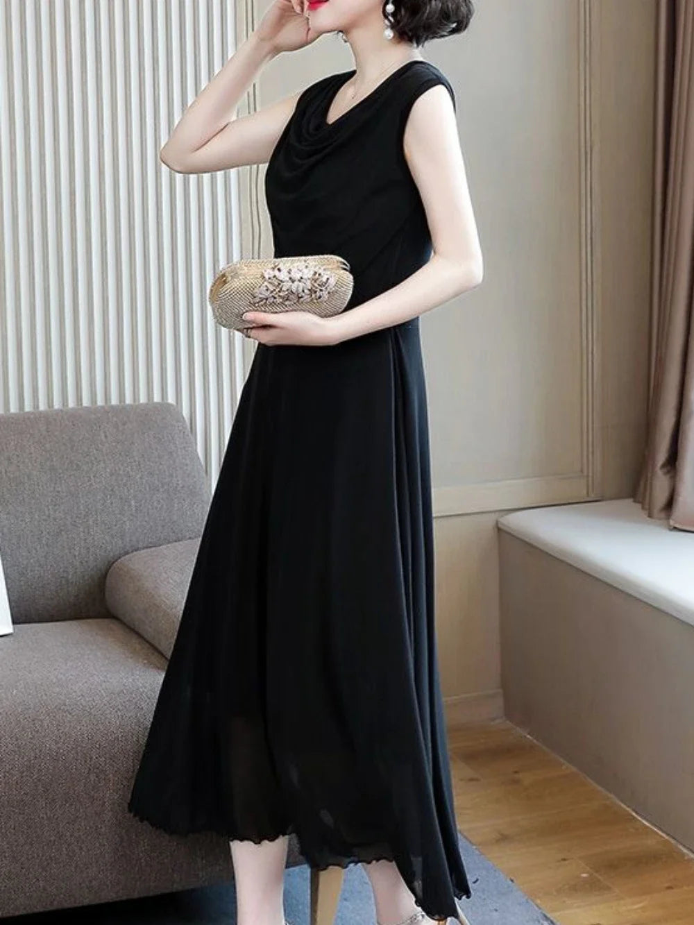 Long Dress Mesh Maxi Sleeveless