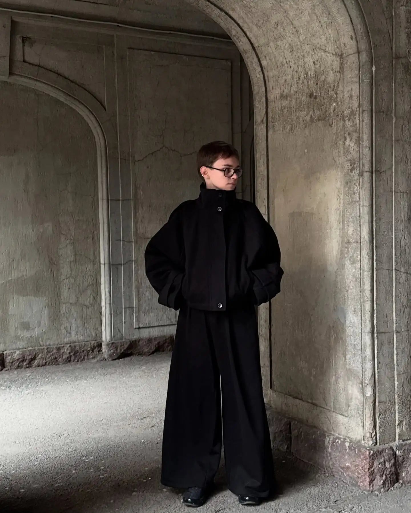 Full Sleeve Single Breasted Stand Collar Short Coats