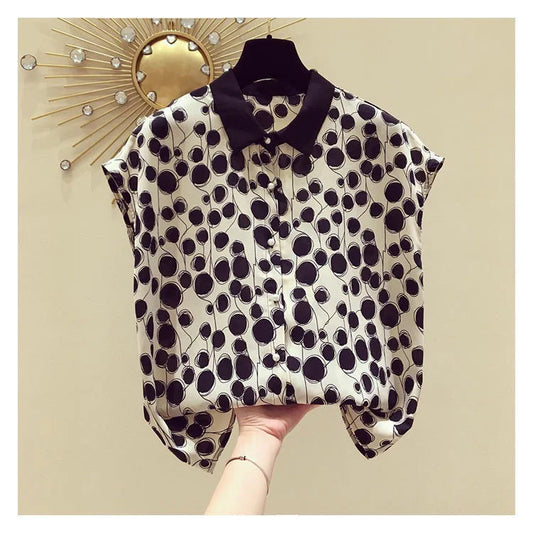 Batwing Sleeve Peter Pan Collar Polka Dot