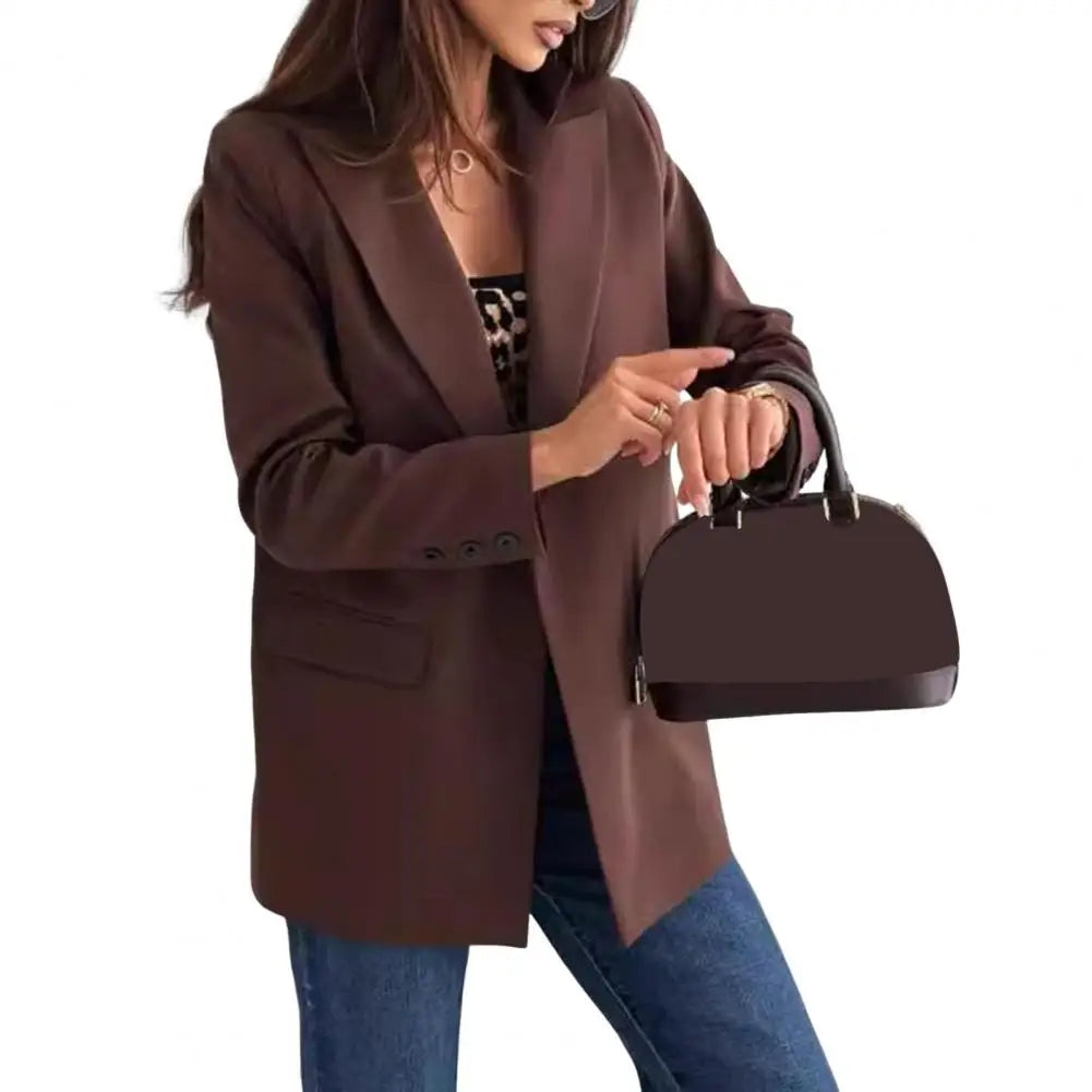 Suit Coat Lapel Long Sleeve Flap Pockets