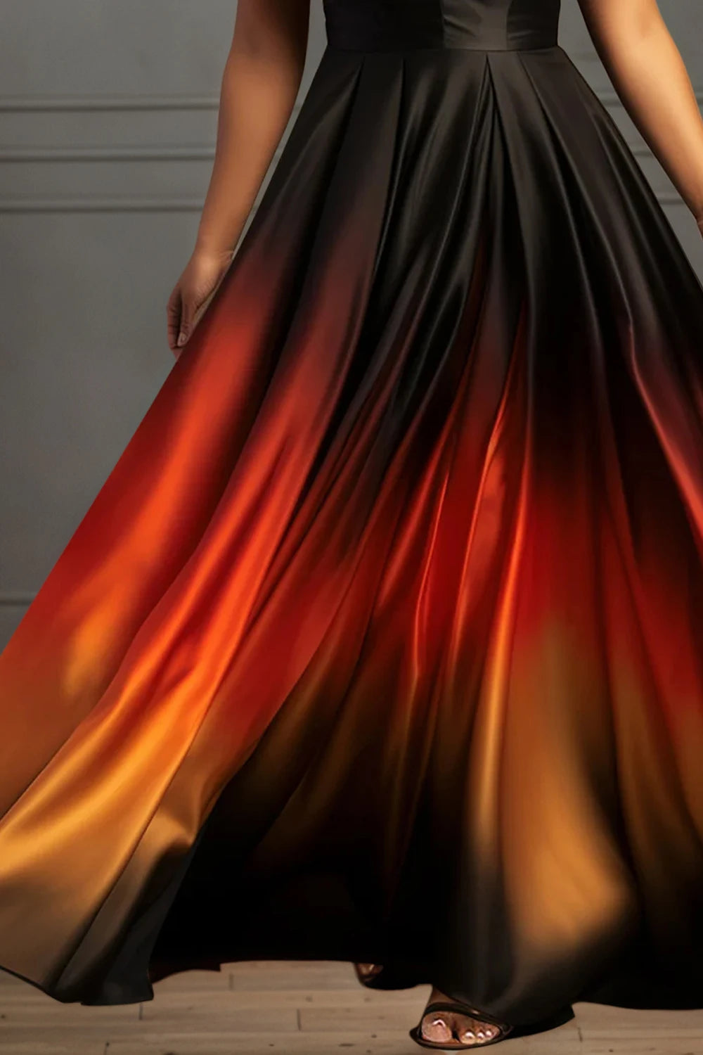Plus Size Gradient Elegant Evening Dress