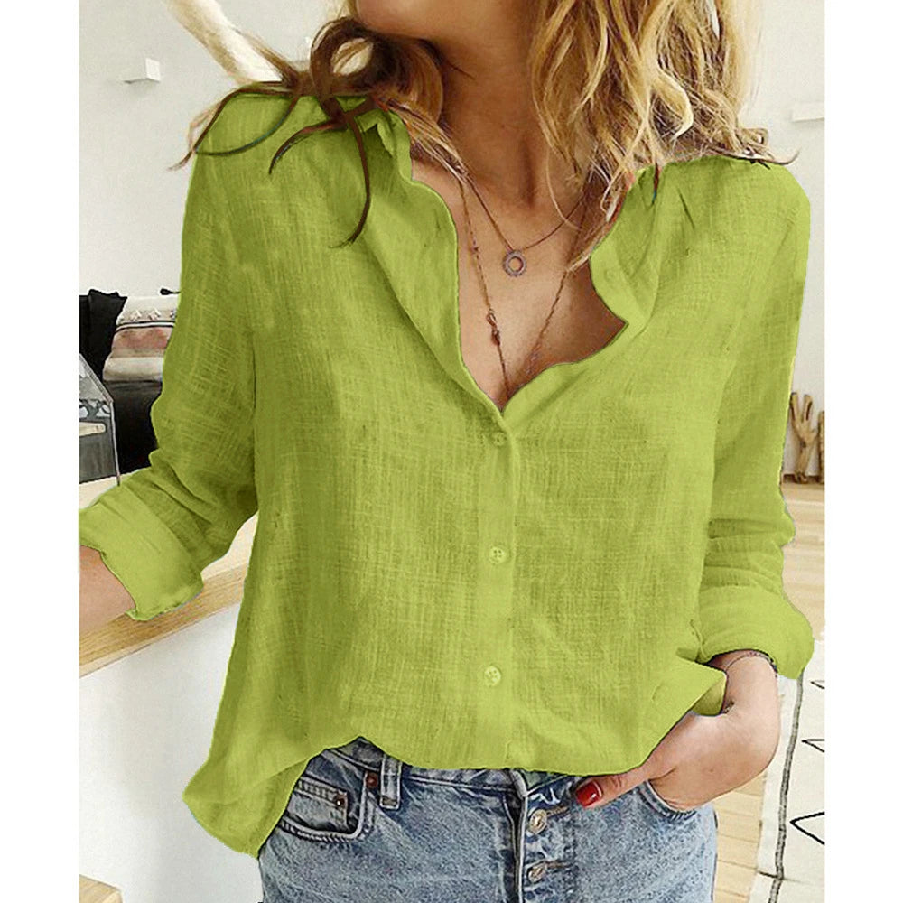 Women's Shirts Long-sleeved 
















l





























Loose Fitting Long Sleeve Button Down

l
