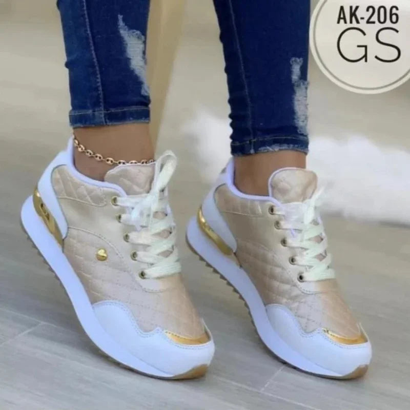 Mesh Sneakers Patchwork Lace Up Flat Shoes