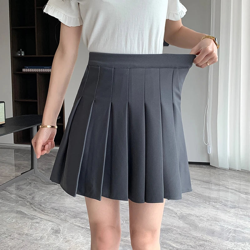 Elastic High Waist A-Line Mini Skirt