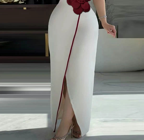 Floral V-neck Short Sleeves, Cocktail Party