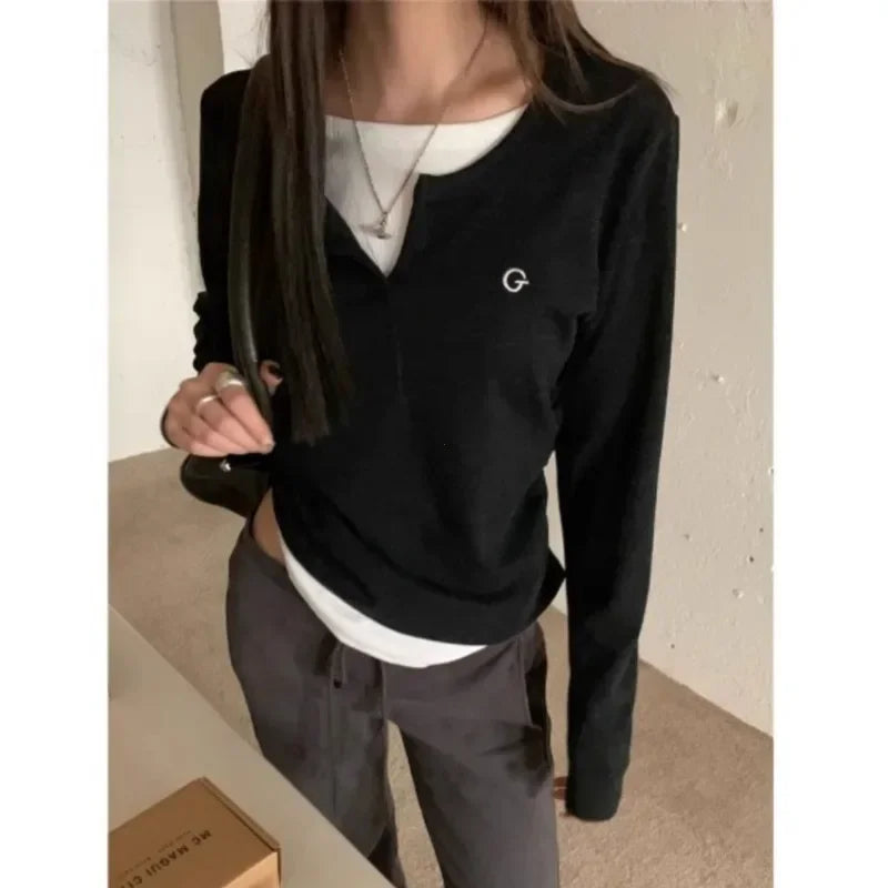 Winter Long Sleeves O-neck Tshirt For Women