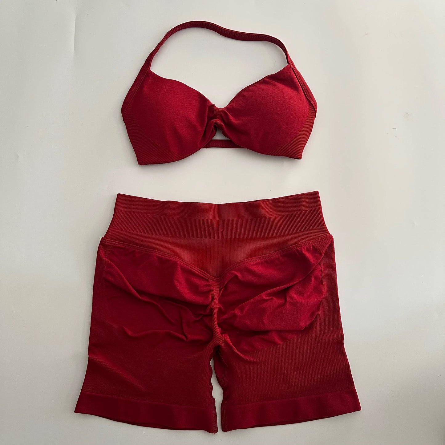 Yoga Gym Set Seamless Strappy Yoga Bra Top