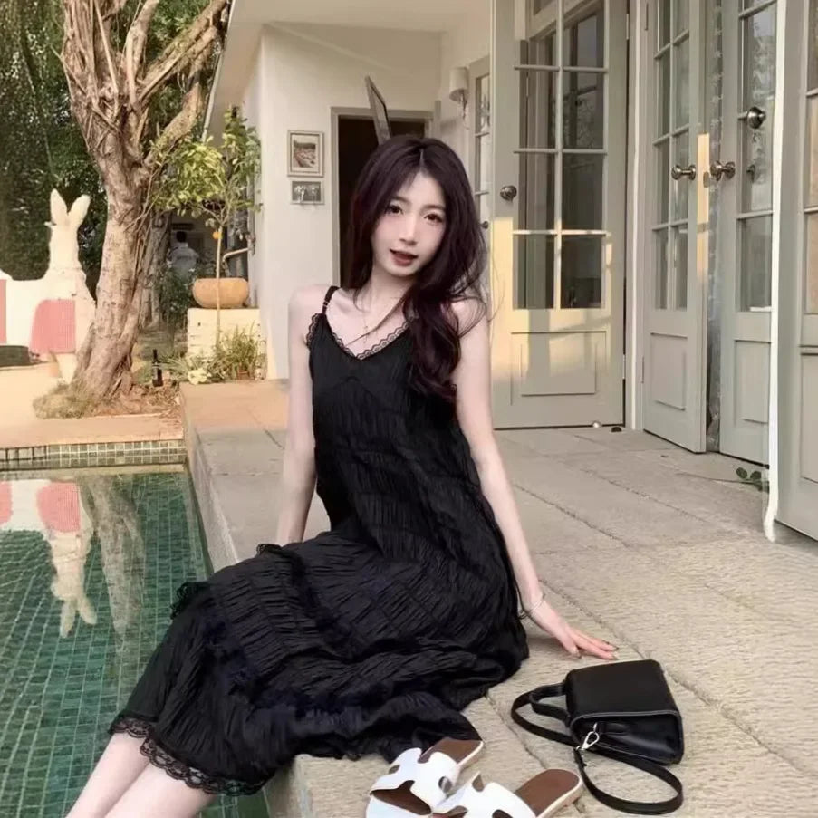 White/Black French Style Tank Dress