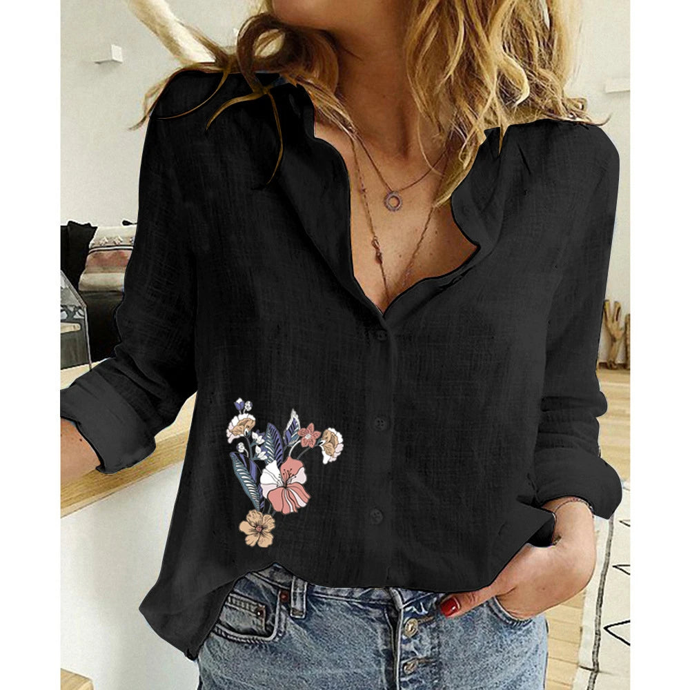 Women's Shirts Long-sleeved 
















l





























Loose Fitting Long Sleeve Button Down

l