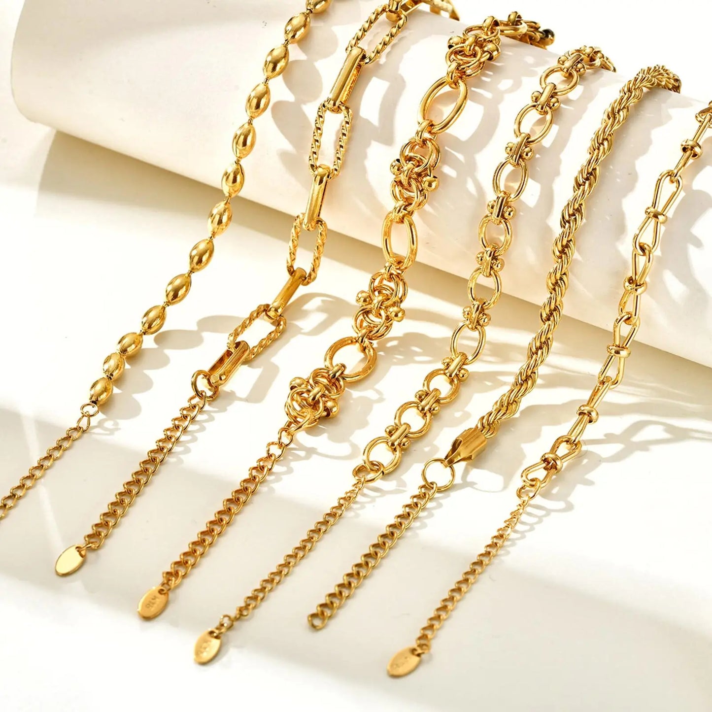 Gold Plated Layering Bracelets Wristband Waterproof Jewelry