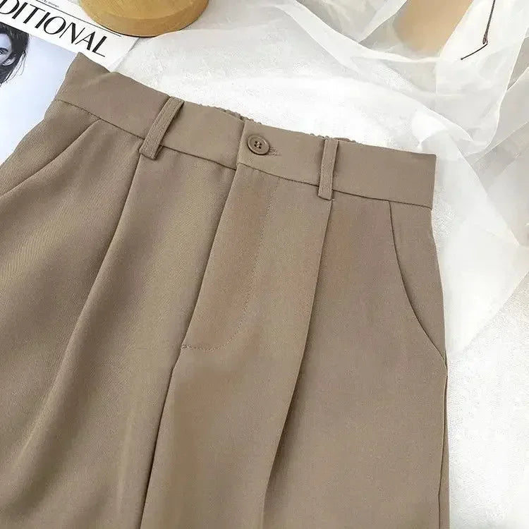 Suit Ankle Elastic High Waist Casual Trousers