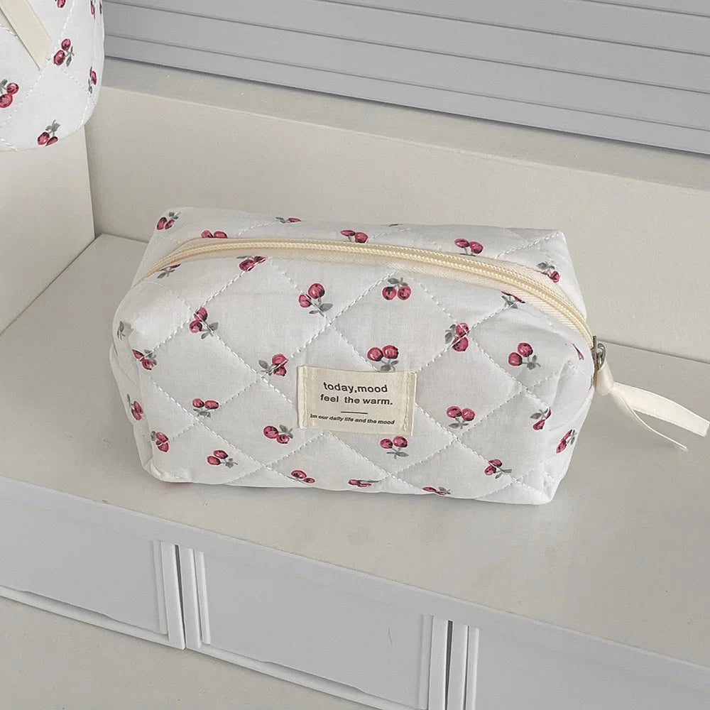 Cherry Tote Cosmetic Toiletry 3 PIECES